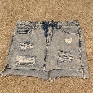 Forever 21 Blue Mini Skirt Casual Distressed